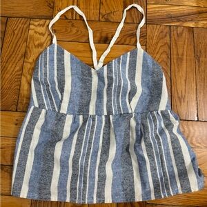 WOMENS CROPPED LINEN TOP SIZE SMALL